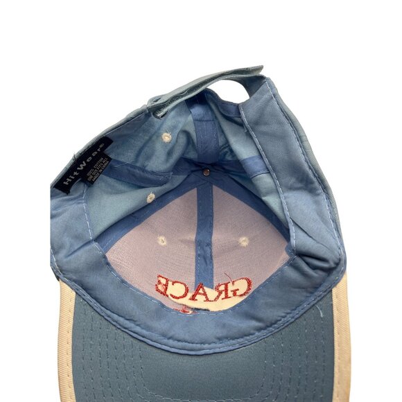 Grace Happens Blue Cotton Baseball Cap With Adjustable Strap C146 - Picture 7 of 8